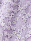 Summer New Arrival Girls’ Daisy Flowers Pattern Embroidery Round Collar Fly Sleeves Dress