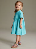 Summer Pure Cotton Cartoon Rainbow Pattern Short Sleeves Dress for Stylish Girls - MyKids-USA™