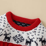 Baby Christmas Elk Embroidered Pattern Pullover Knitted Custom Sweater - MyKids-USA™