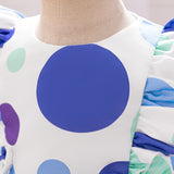 Summer Baby Kids Girls Fly Sleeves Crew Neck Fashion Polka Dots Dress