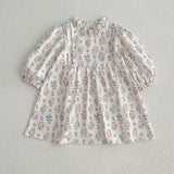 Princess Ditsy Flower Graphic Long Sleeve Dress Onesies - MyKids-USA™