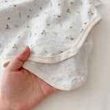 Summer Arrival Baby Unisex Casual Flowers Pattern Short Sleeves Grey Onesies