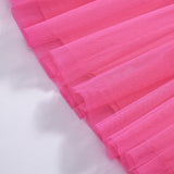Summer Arrival Rainbow Pattern Short Sleeves Tulle Patchwork Dress for Stylish Girls - MyKids-USA™