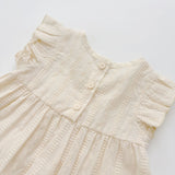 Summer Hot Selling Kids Girls Cute Fly Sleeves Striped and Flowers Pattern Dress - MyKids-USA™