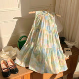 Summer Baby Kids Girls Sleeveless Oil-Painting Flowers Pattern Dress - MyKids-USA™