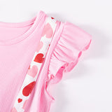Summer Arrival Heart Pattern Fly Sleeves Dress for Stylish Girls - MyKids-USA™
