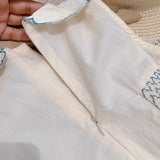 Summer Baby Kids Girls Vintage Sleeveless Bows Pattern Embroidery Collar Dress