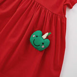 Summer Arrival Fruits Cartoon Pattern Short Sleeves Dress for Stylish Girls - MyKids-USA™