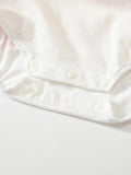 Spring Arrival Baby Girls Flowers Pattern Lace-Trim Peter Pan Collar Onesies Dress - MyKids-USA™