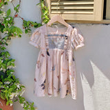 Summer Baby Kids Girls Short Sleeves Butterfly Pattern Printed Dress - MyKids-USA™