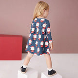 Santa Claus Pattern Long Sleeve Cotton Dress - MyKids-USA™