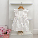 Summer Arrival Star Pattern Fly Sleeves Square Neck Dress/Onesies for Stylish Girls - MyKids-USA™