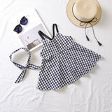 Baby Girl Classic Plaid Pattern Sleeveless Dress In Summer