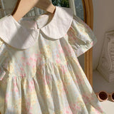 Summer Arrival Baby Kids Girls Cute Short Sleeves Floral Dress - MyKids-USA™