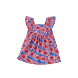 Summer Arrival Flowers Pattern Sleeveless Square Neck Dress for Stylish Girls - MyKids-USA™