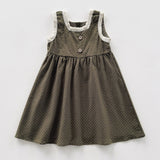 Summer Arrival Baby Kids Girls Lace Trim Sleeveless Geometric Dots Pattern Dress