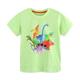 Summer Boys’ Dinosaurs Animals Cartoon Pattern T-shirt in European and American Style