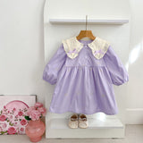 Arrival Spring Baby Kids Girls Long Sleeves Bows Embroidery Pattern Floral Collar Onesies and Dress – Princess Sister Matching Set - MyKids-USA™