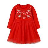 Children’s Dress With Cute Embroidery, European-American Style Mesh Princess Dress - MyKids-USA™