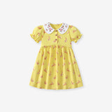 Summer Arrival Cartoon Rabbits Pattern Short Sleeves Dress for Stylish Girls