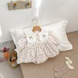 Spring Arrival Baby Girls Long Sleeves Butterfly-Bows Pattern Onesies Bodysuits Dress - MyKids-USA™