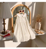 Summer Arrival Baby Kids Girls Cute Sleeveless Flowers Pattern Printed Single Breasted Dress