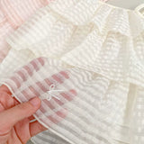 Summer Arrival Sleeveless Butterfly-bows Pattern Embroidered Tulle Dress for Stylish Girls