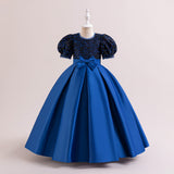 New Design Summer Baby Kids Girls Short Sleeves Glistening Sequin Festival Dress - MyKids-USA™