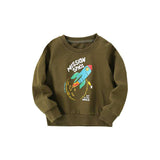 Baby Boy Rocket Graphic Crewneck Long Sleeve Cotton Hoodie - MyKids-USA™