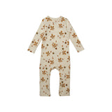 Baby Floral Print Pattern Long Sleeve Comfy Cotton Jumpsuit