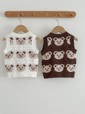 Adorable Infant Baby Kids Knitted Sleeveless Single Breasted Sweater