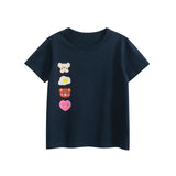 Summer Girls’ Animals Cartoon and Heart Print T-shirt in European and American Style - MyKids-USA™