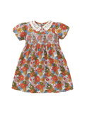 New Design Summer Girls Flowers Print Lace Collar Dress - MyKids-USA™
