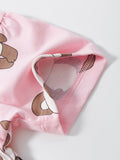Spring And Summer Baby Girls Pink Short Sleeves Panda Animals Collection Dress - MyKids-USA™