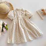 Summer Arrival Baby Kids Girls Cute Short Sleeves Flowers Pattern Printed Dress