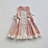 Summer Arrival Baby Kids Girls Vintage Lace Sleeveless Flowers Pattern Dress