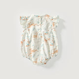 Summer Arrival Baby Girls Cute Animals and Floral Pattern Fly Sleeves Onesies