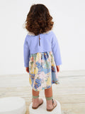 Spring Baby Grils Kids Long Sleeve Cartoon Patchwork Design Dress