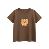 Summer Girls’ Cartoon Teddy Bear Printed T-shirt in European and American Style
