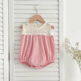 Summer Girls Floral Embroidery Lace Patchwork Sleeveless Onesies And Girls’ Dress – Princess Sister Matching Set - MyKids-USA™