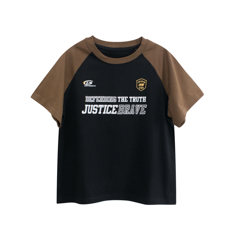 Boys’ Letters Pattern T-shirt in European and American Style - MyKids-USA™