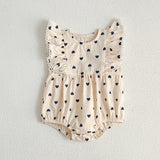 New Arrival Summer Baby Kids Girls Heart Pattern Sleeveless Crew Neck Onesies And Girls’ Dress – Princess Sister Matching Set