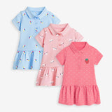 Girls’ Clothing: Collar Flip Cartoon Children’s Polo Dress - MyKids-USA™