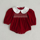 Doll Neck Red Long Sleeve Fashion Onesies & Dress - MyKids-USA™