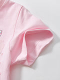 Spring And Summer Baby Girls Short Sleeves Rabbit Cartoon Chiffon Dress