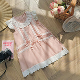 Summer Arrival Flowers Pattern Lace Trim Fly Sleeves Dress for Stylish Girls - MyKids-USA™