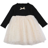 Baby Girl Bow Tie Decoration Patchework Design Mesh Overlay Dress - MyKids-USA™