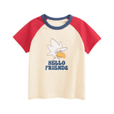 Summer Boys’ Cartoon and Letters Print T-shirt in European and American Style