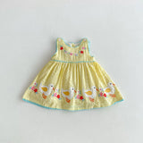 Summer Hot Selling Baby Kids Girls Princess Sleeveless Plaid Dress