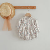 Princess Ditsy Flower Graphic Long Sleeve Dress Onesies